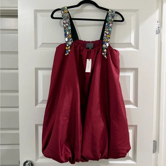 Anthropologie Sunday In Brooklyn Embellished Strap Bubble Mini Dress - Picture 4 of 4